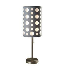 33" Gray and White Mod Dot Novelty Table Lamp