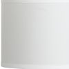 19" Silver Bedside Table Lamp With White Drum Shade