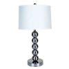 Silver Bauble Table Lamp with White Shade