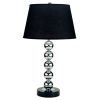 Silver Bauble Table Lamp with Black Shade