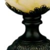 Black Metal and Alabaster Table Lamp