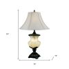 Black Metal and Alabaster Table Lamp