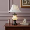 Black Metal and Alabaster Table Lamp