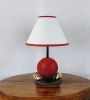 15" Orange Bedside Table Lamp With White Shade