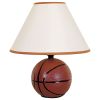 12" Orange Ceramic Bedside Table Lamp With White Shade