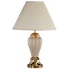 27" Ivory and Gold Ceramic Urn Table Lamp With Off White Empire Shade
