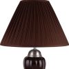 27" Silver Ceramic Urn Bedside Table Lamp With Brown Empire Shade