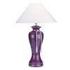 35" Red Burgundy Glaze Ceramic Urn Table Lamp With White Classic Empire Shade