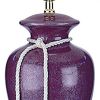 35" Red Burgundy Glaze Ceramic Urn Table Lamp With White Classic Empire Shade