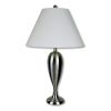 29" Nickel Metal Urn Table Lamp With White Classic Empire Shade