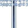 26" Silver Glam Two Tier Chandelier USB Table Lamp