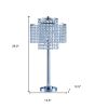 26" Silver Glam Two Tier Chandelier USB Table Lamp