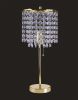 20" Gold Metal Bedside Table Lamp With Clear Drum Shade