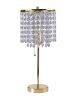 20" Gold Metal Bedside Table Lamp With Clear Drum Shade
