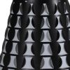 16" Black Bedside Table Lamp With Black And White Polka Dots Empire Shade