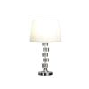 20" Silver Crystal Stacked Geo Cubes Table Lamp With White Classic Empire Shade