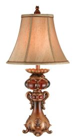 Antique Inspired Table Lamp with Linen Lamp Shade