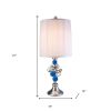 21" Silver Bedside With White Shade