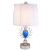 Dazzling Faux Turquoise Pendent Silver Table Lamp