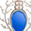 Dazzling Faux Turquoise Pendent Silver Table Lamp
