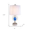Dazzling Faux Turquoise Pendent Silver Table Lamp