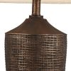 Fantastic Rustic Ribbed Bronze Table Lamp