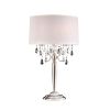 Glam Silver Scroll Chandelier Faux Crystal Table Lamp
