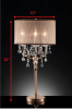 32" Clear and Rose Gold Faux Crystal Accent Table Lamp