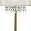 30" Gold Metal Novelty Bedside With White Drum Shade