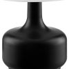 17" Black Metal Bedside Table Lamp With White Shade