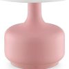 17" Pink Metal Bedside Table Lamp With White Shade