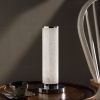 13â€ Modern White Sand Crystal And Steel Table Lamp