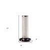 13â€ Modern White Sand Crystal And Steel Table Lamp