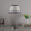 20" Silver Bedside Table Lamp With Off White Empire Shade
