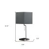 22" Gray Bedside Table Lamp With Gray Square Shade