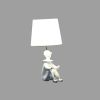 21" White Novelty Clown Table Lamp With White Empire Shade