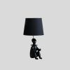 21â€ Black Sculptural Clown Phone Holder Desk Lamp