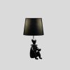 21â€ Black Sculptural Clown Phone Holder Desk Lamp