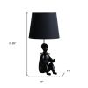 21â€ Black Sculptural Clown Phone Holder Desk Lamp