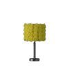18" Silver Bedside Table Lamp With Yellow Flowers Drum Shade