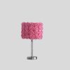 18â€ Pink Roses Acrylic And Metal Table Lamp
