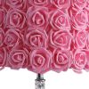 18â€ Pink Roses Acrylic And Metal Table Lamp