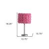 18â€ Pink Roses Acrylic And Metal Table Lamp