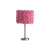 18â€ Pink Roses Acrylic And Metal Table Lamp