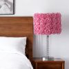 18â€ Pink Roses Acrylic And Metal Table Lamp