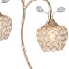 17" Gold Two Light Bedside Table Lamp With Clear Novelty Shade