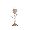 14" Gold Bedside Table Lamp With Clear Novelty Shade