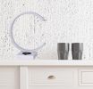 14" White Metal LED with USB Wireless Charger Table Lamp