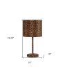 19" Orange And Black Metal Bedside Table Lamp With Orange And Black Drum Shade