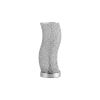 12" Silver Bedside Table Lamp With Silver Swirl Novelty Shade
